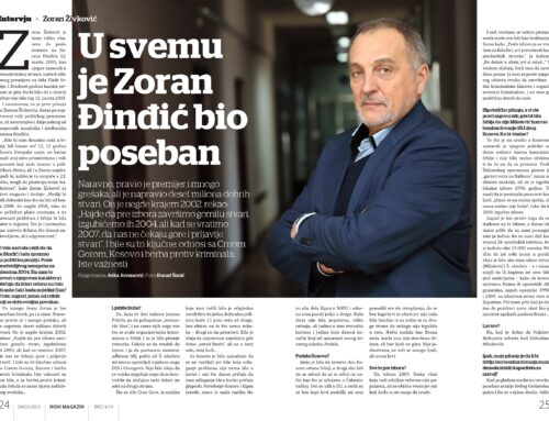 Živković za Novi magazin – “U svemu je Zoran Đinđić bio poseban”